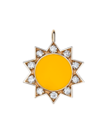 Molu Pırlantalı Sarı Mineli Güneş Charm