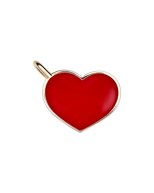 Molu Kırmızı Mineli Kalp Charm