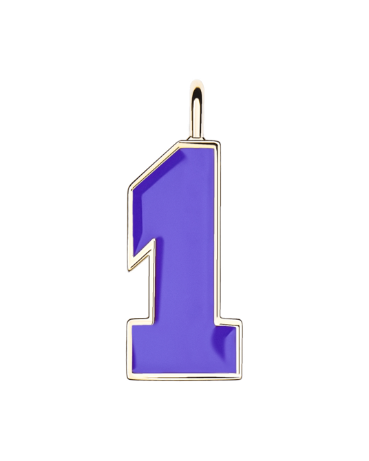 Molu Mavi Mineli Bir Numara Charm