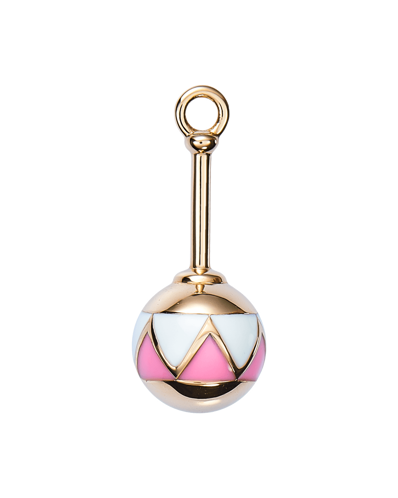 Molu Beyaz Mineli Pembe Çıngırak Charm