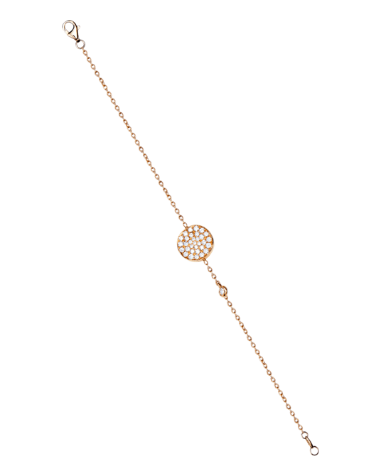 Molu Pırlantalı Yuvarlak Pave Bilezik