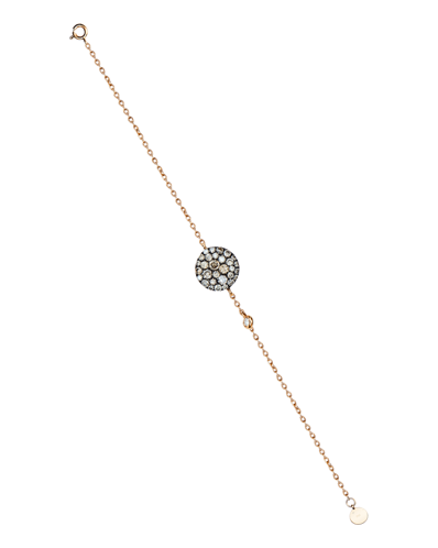 Molu Kahve Pırlantalı Yuvarlak Pave Bilezik