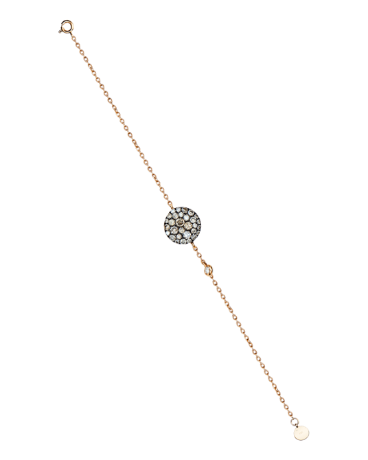 Molu Kahve Pırlantalı Yuvarlak Pave Bilezik