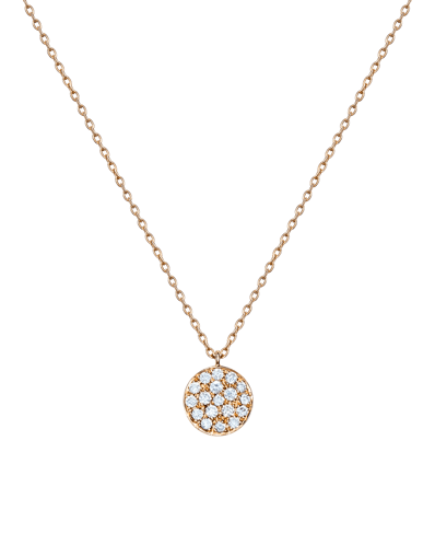 Molu Pırlantalı Yuvarlak Pave Kolye