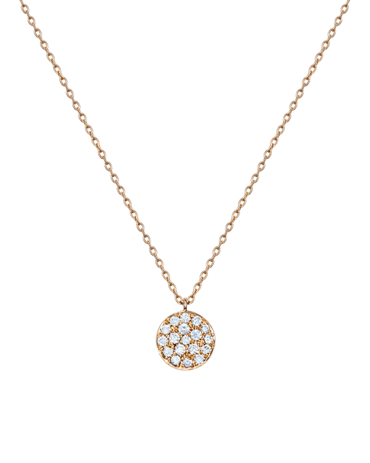 Molu Pırlantalı Yuvarlak Pave Kolye