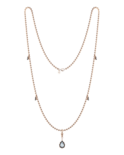 Molu Elmaslı Damla Tektaşlı Kolye