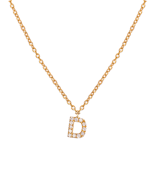 Molu Pırlantalı D Harfli Kolye