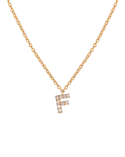 Molu Pırlantalı F Harfli Kolye