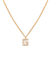 Molu Pırlantalı G Harfli Kolye