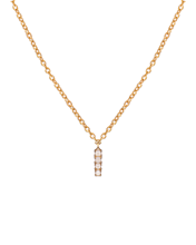 Molu Pırlantalı I Harfli Kolye