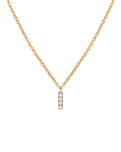 Molu Pırlantalı I Harfli Kolye