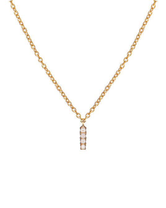 Molu Pırlantalı I Harfli Kolye