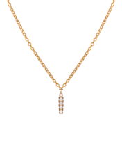 Molu Pırlantalı İ Harfli Kolye