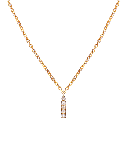 Molu Pırlantalı İ Harfli Kolye