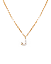 Molu Pırlantalı J Harfli Kolye