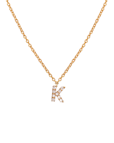 Molu Pırlantalı K Harfli Kolye