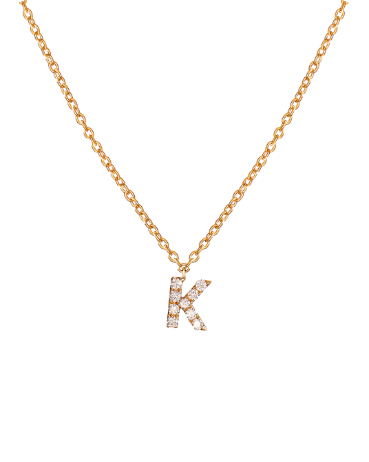 Molu Pırlantalı K Harfli Kolye