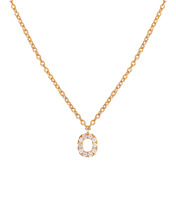 Molu Pırlantalı O Harfli Kolye