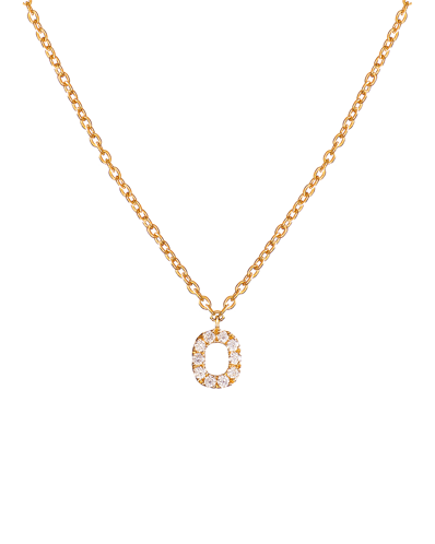 Molu Pırlantalı O Harfli Kolye