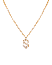 Molu Pırlantalı Ş Harfli Kolye