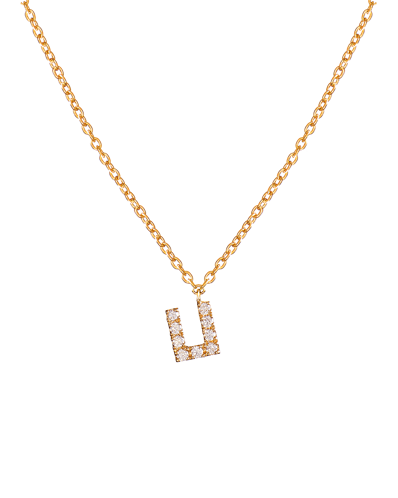 Molu Pırlantalı U Harfli Kolye