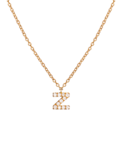 Molu Pırlantalı Z Harfli Kolye