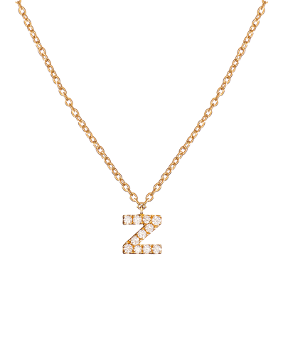 Molu Pırlantalı Z Harfli Kolye