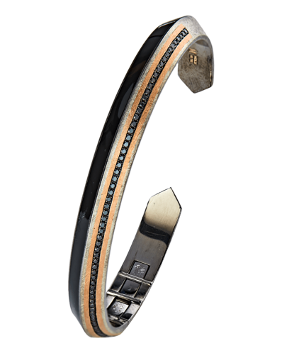 Molu Kahve Pırlantalı Gümüş Bilezik