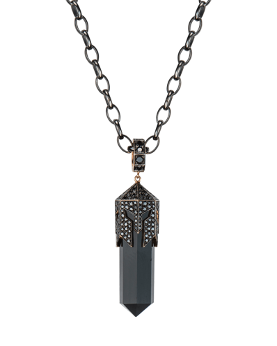 Molu Siyah Pırlantalı Gümüş Kolye