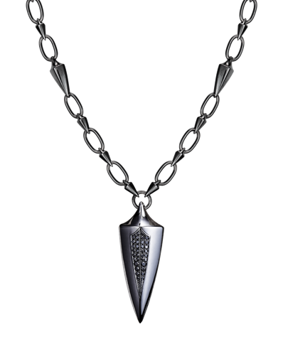 Molu Siyah Pırlantalı Gümüş Kolye