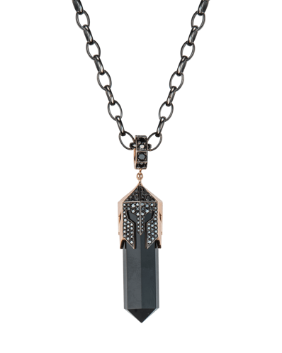 Molu Siyah Pırlantalı Gümüş Kolye