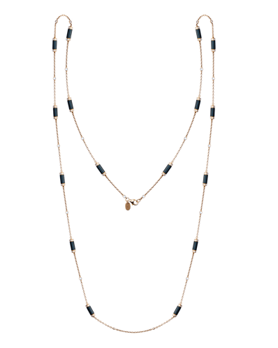 Molu Pırlantalı Siyah Mineli Kolye