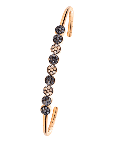 Molu Kahve Siyah Pırlantalı Pave Kelepçe Bilezik