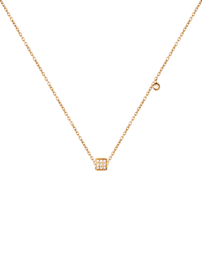 Molu Pırlantalı Küçük Küp Kolye 