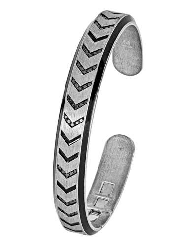 Molu Siyah Pırlantalı Siyah Mineli Gümüş Bilezik