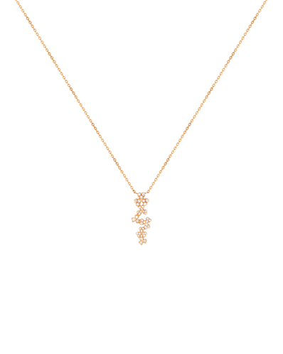 Molu Pırlantalı Yonca Kolye