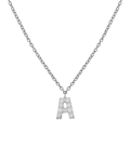 Molu Pırlantalı A Harfli Kolye