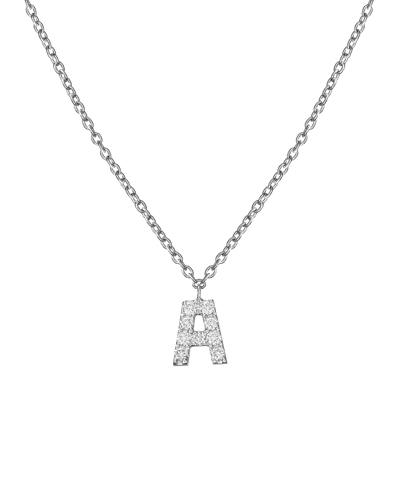 Molu Pırlantalı A Harfli Kolye