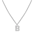 Molu Pırlantalı B Harfli Kolye