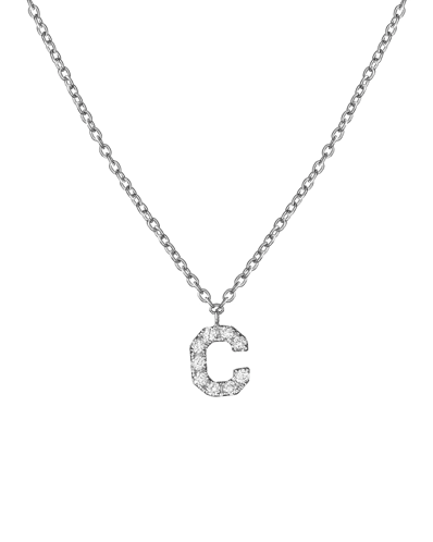 Molu Pırlantalı C Harfli Kolye