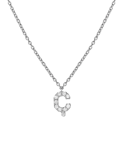 Molu Pırlantalı Ç Harfli Kolye