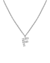 Molu Pırlantalı F Harfli Kolye