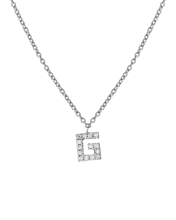 Molu Pırlantalı G Harfli Kolye