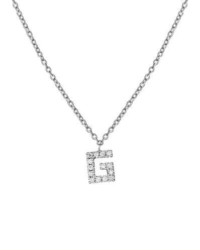 Molu Pırlantalı G Harfli Kolye