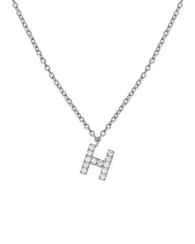 Molu Pırlantalı H Harfli Kolye