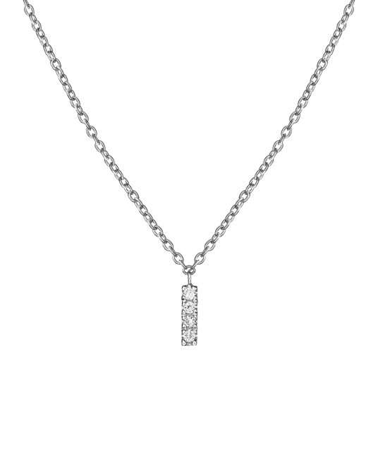 Molu Pırlantalı I Harfli Kolye