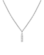 Molu Pırlantalı İ Harfli Kolye