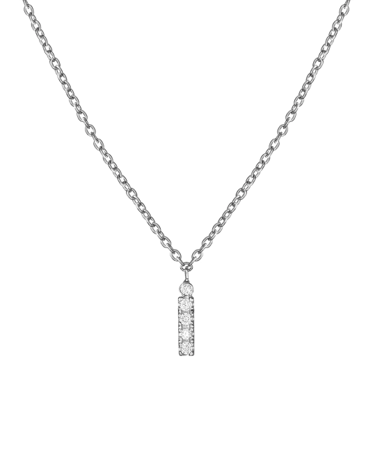 Molu Pırlantalı İ Harfli Kolye