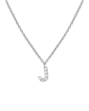 Molu Pırlantalı J Harfli Kolye