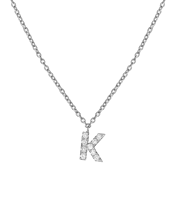 Molu Pırlantalı K Harfli Kolye